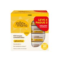 Lenços Umedecidos João e Maria Glicerina 180 unidades