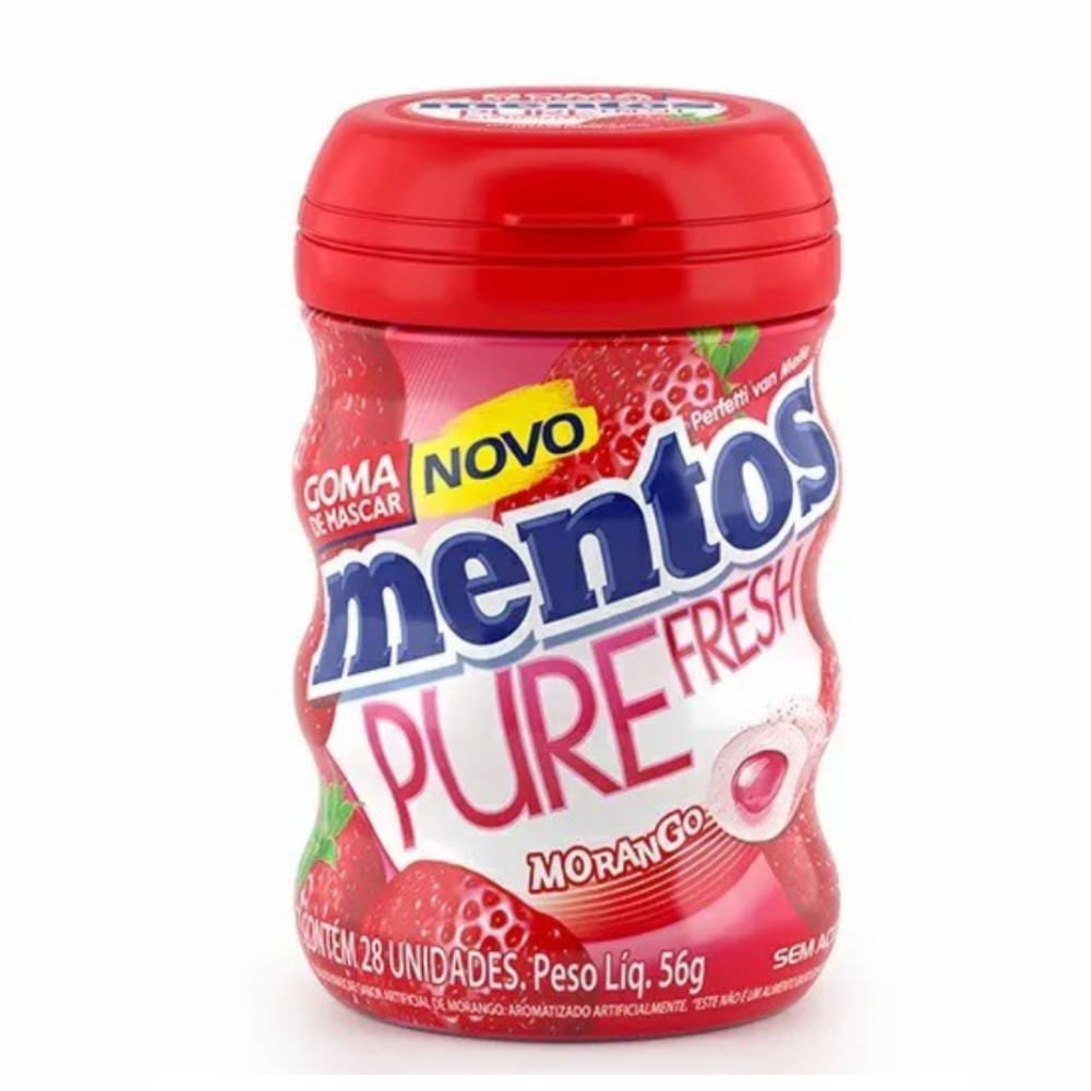 Goma De Mascar Mentos Pure Fresh Morango 56g