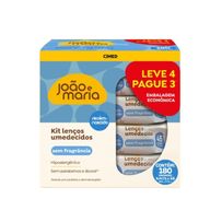 Lenço Umedecido João e Maria Sem Fragrância 180 Unidades