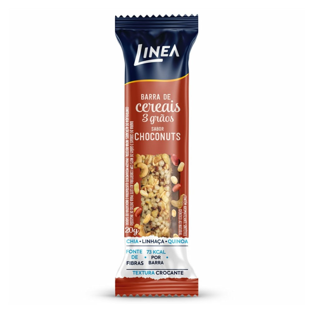 Barra de cereais Linea Nuts com chocolate 20g