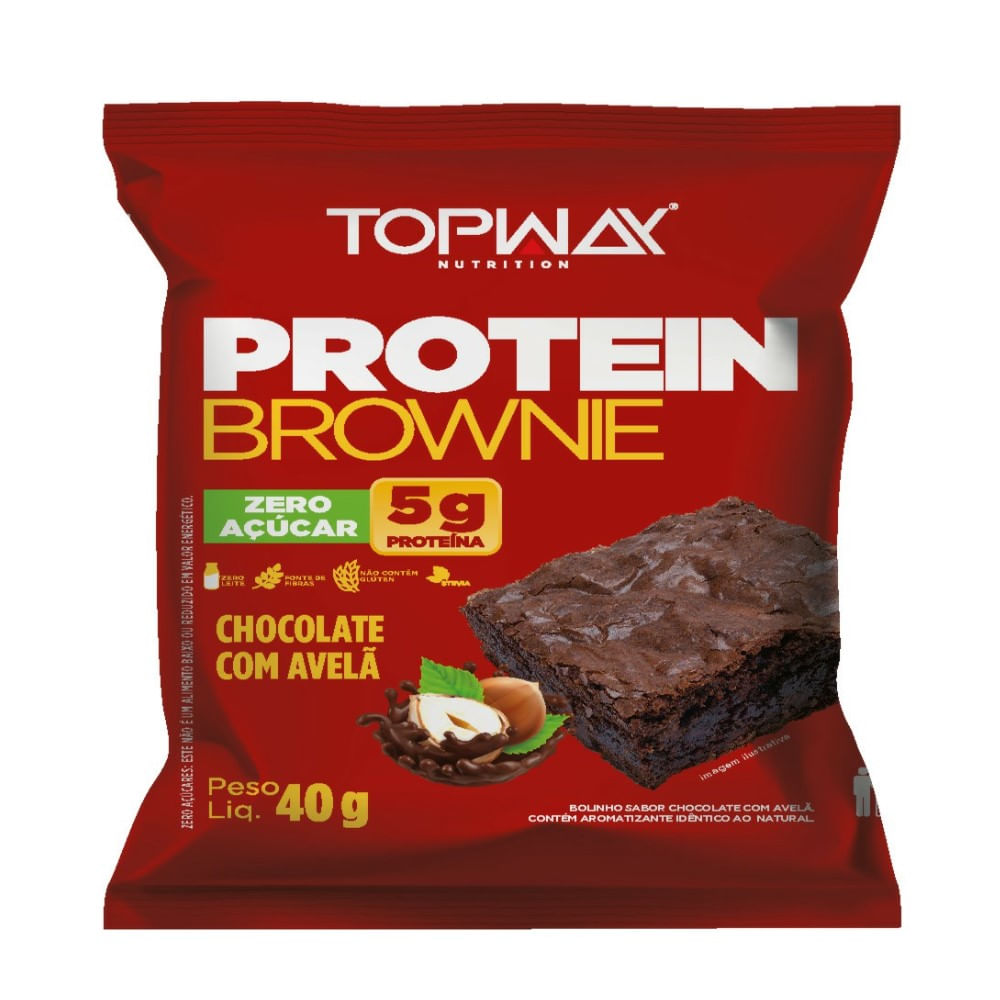 Bolinho TopWay Protein Brownie Chocolate com Avelã 40g