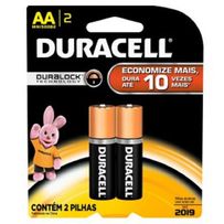 Pilha Alcalina Duracell Pequena AA 2 Unidades