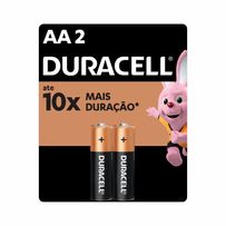 Pilha Alcalina Duracell Pequena AA 2 Unidades