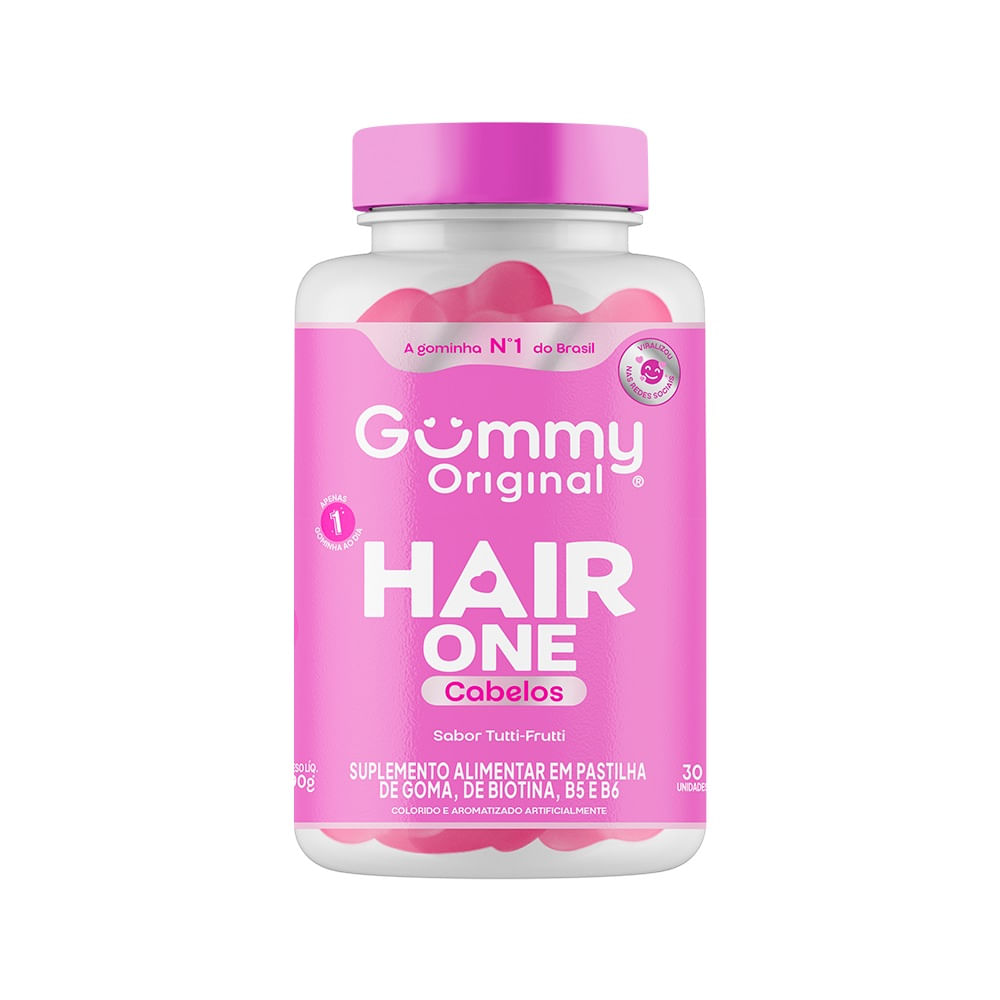 Suplemento Alimentar Gummy Hair One Sabor Tutti-Frutti 30 unidades