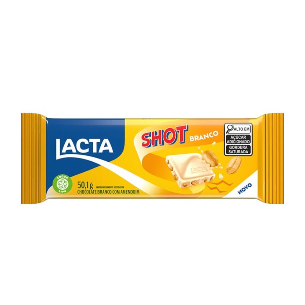 Chocolate Lacta Shot Branco com Amendoim 50,1g