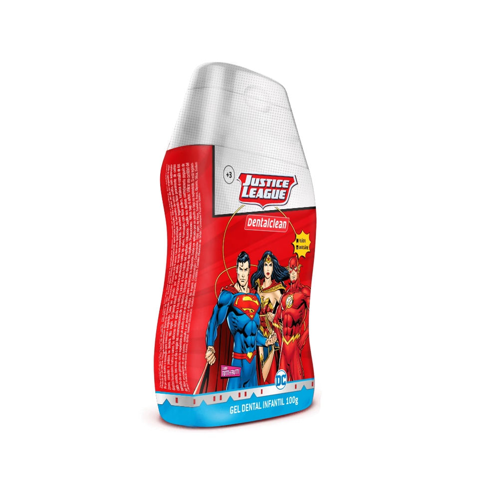 Gel Dental DentalClean Liga Da Justiça Infantil Tutti-Frutti 100g