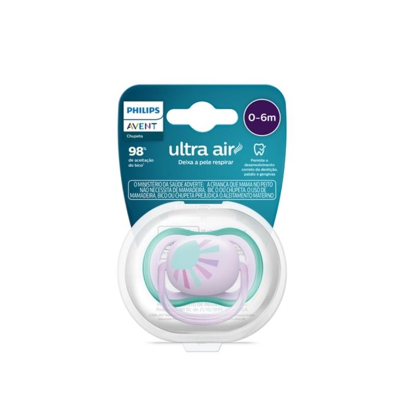 Chupeta Avent Ultra Air SCF086/04 0-6 Meses Decorada Sun Rosa 1 Unidade
