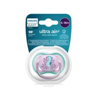 Chupeta Avent Ultra Air SCF086/06 6-18 Meses Decorada Cavalo Marinho Rosa 1 Unidade
