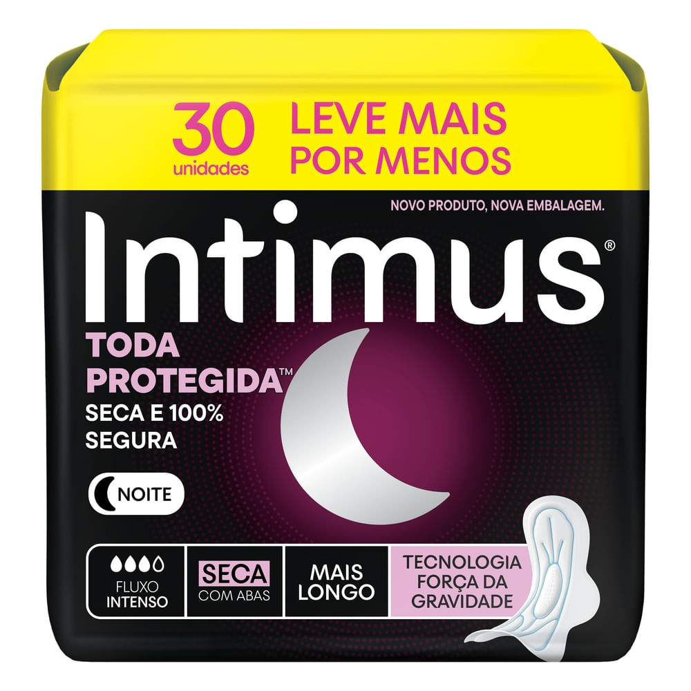 Absorvente Externo Intimus Noturno Cobertura Seca Com Abas 30 unidades
