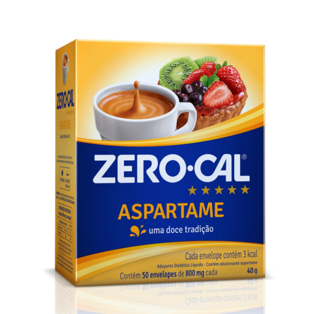 Adoçante em Pó Zero-Cal Aspartame 50 Saches 600mg