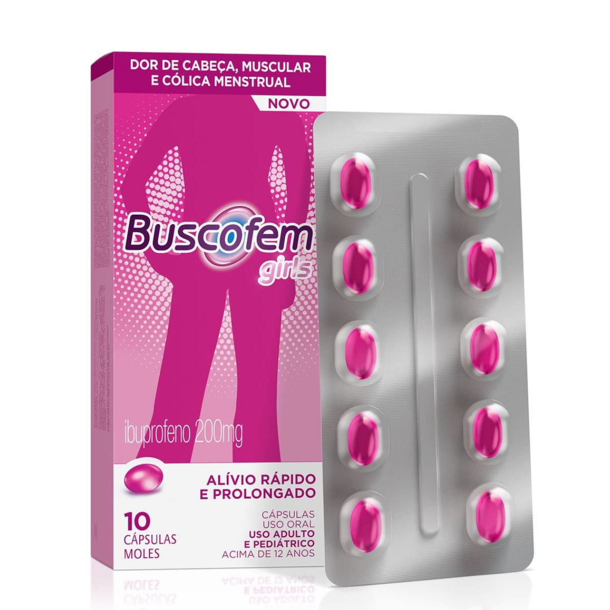 Analgésico Buscofem Girls 200mg 10 Cápsulas Moles