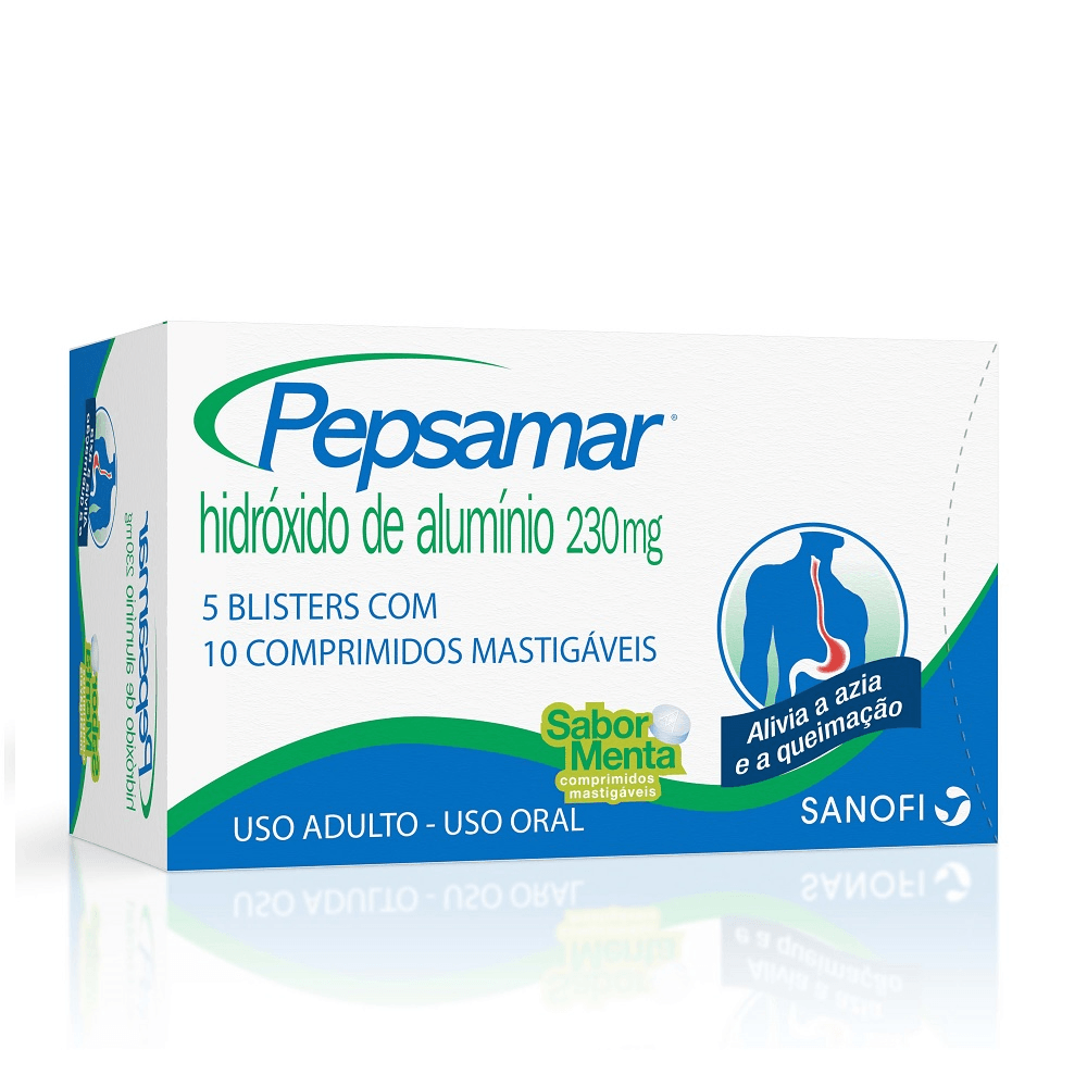 Antiácido Pepsamar Menta 50 Comprimidos Mastigáveis