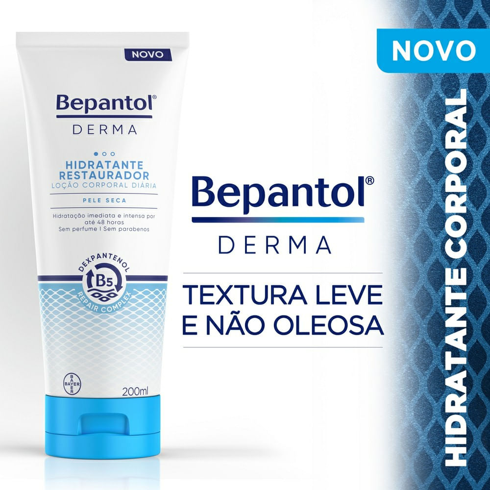 Loção Hidratante Corporal Restaurador Diária Bepantol Derma Pele Seca 200ml
