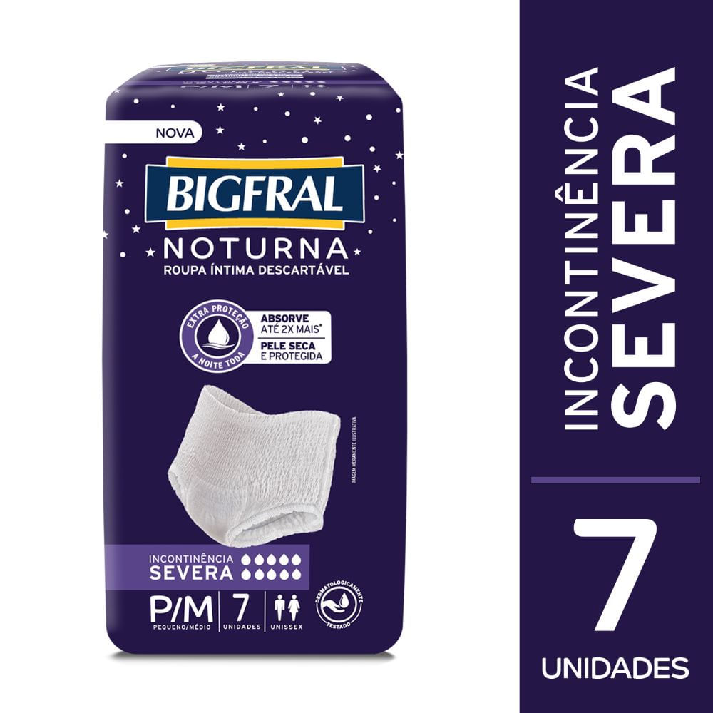 Roupa Íntima Bigfral Noturna P/M Unissex 7 Unidades