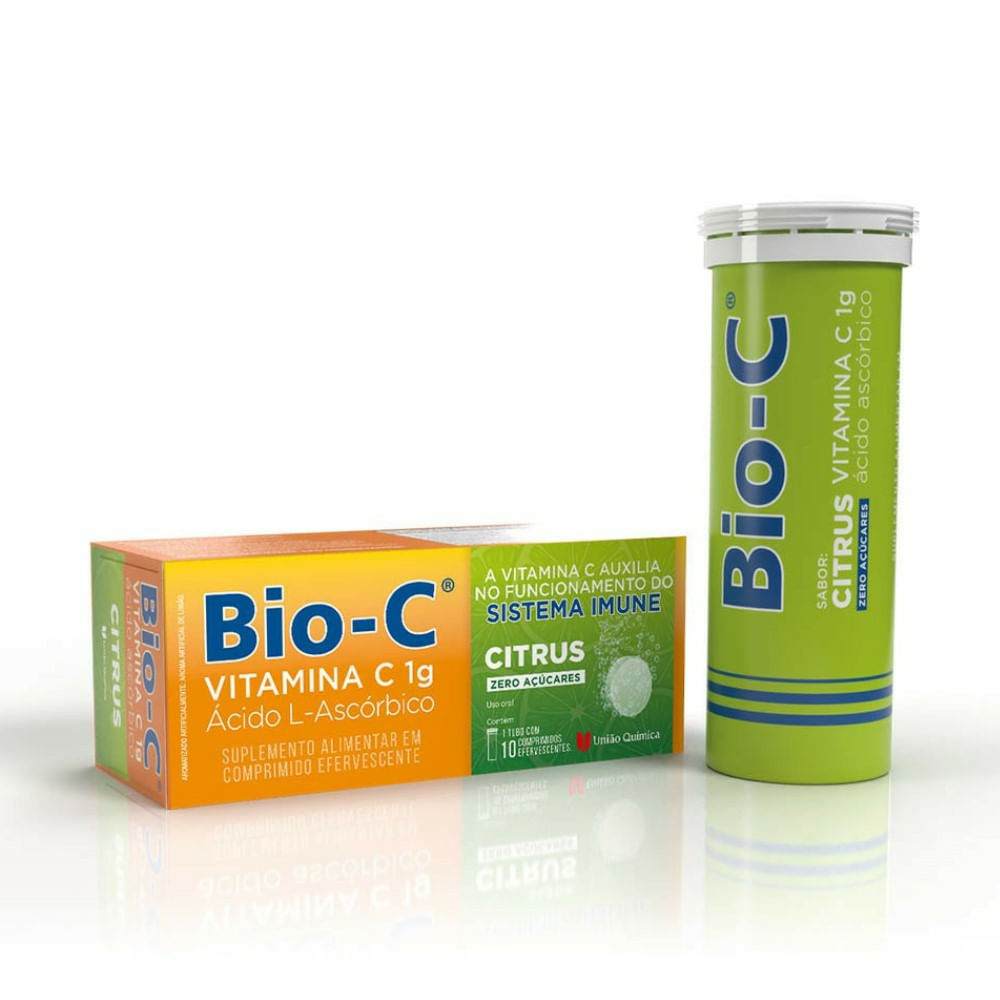 Bio C 1g Citrus União Química 10 Comprimidos Efervescente