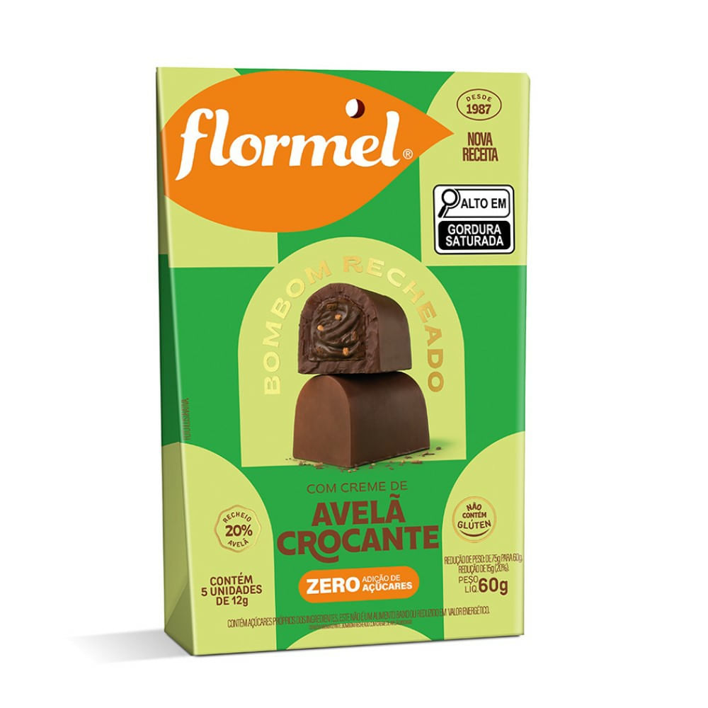 Bombom Flormel Recheado Avelã Crocante 60g