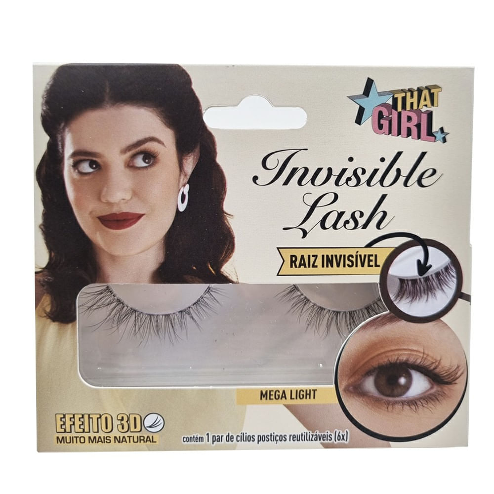 Cílios Postiços That Girl Invisible Lash 3D Mega Light 1 Par