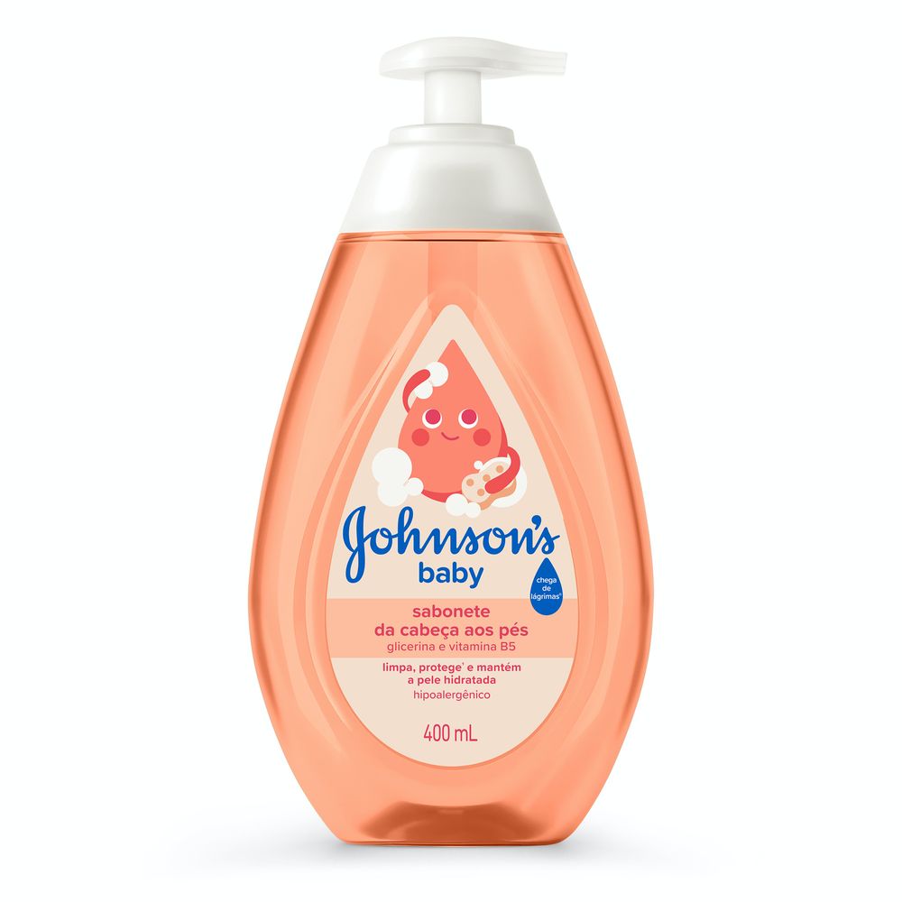 Sabonete Líquido de Glicerina Johnsons Baby Da Cabeça aos Pés 400ml