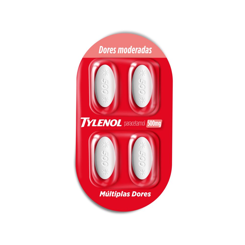Tylenol 500mg Múltiplas Dores 4 Comprimidos