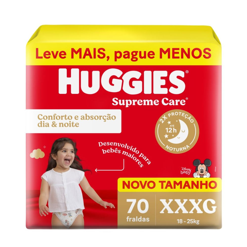 Fralda Descartável Huggies Máxima Proteção XXXG 70 Unidades