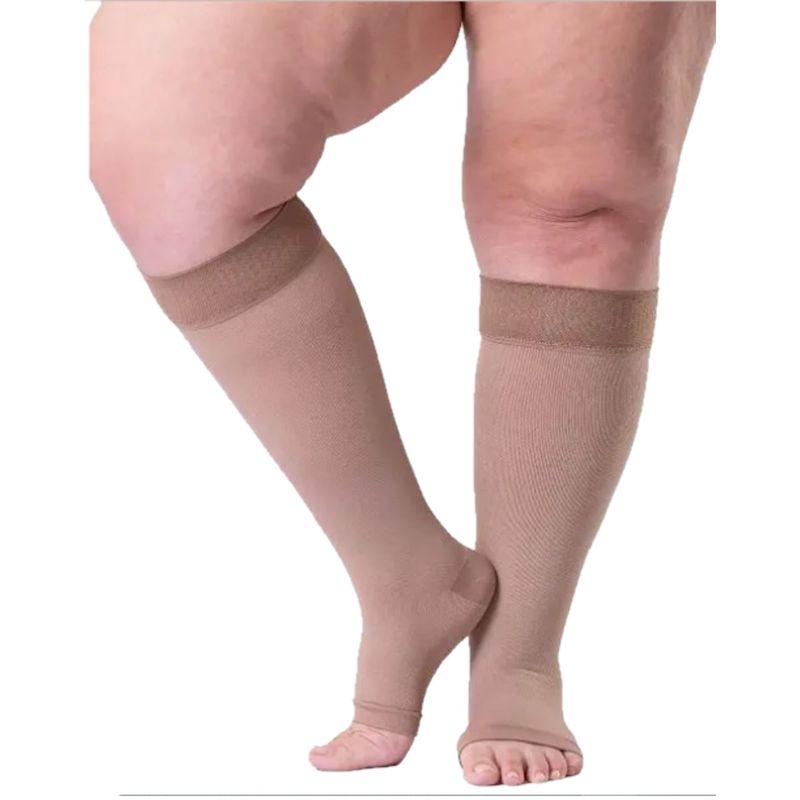 Meia 3/4 Reduce Sigvaris 30-40 mmHg Aberta Bege M2