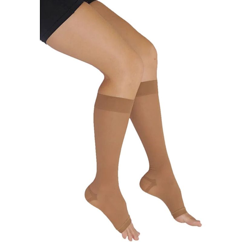 Meia 3/4 Venosan Comfortline 20-30mmHg Aberta Bege P Longa