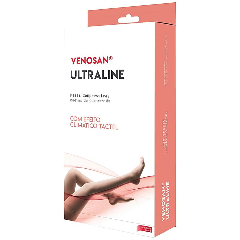Meia Compressão 3/4 Ultraline 4000 20-30mmHg Aberta Preta P