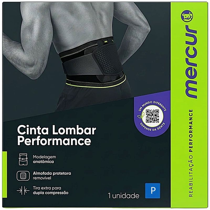 Cinta Lombar de Compressão Performance Mercur - Tamanho P