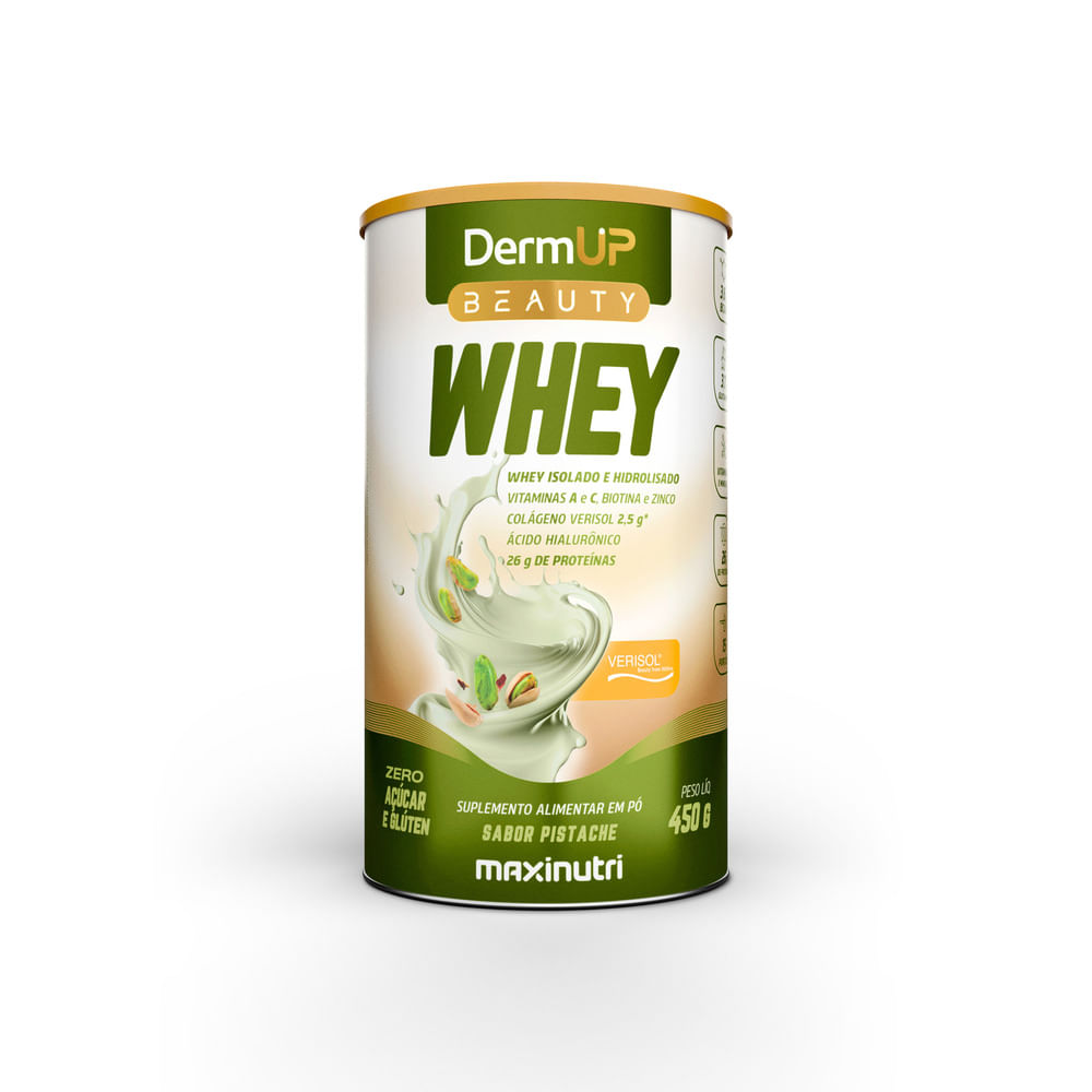 Suplemento Alimentar DermUP Whey sabor Pistache 450g