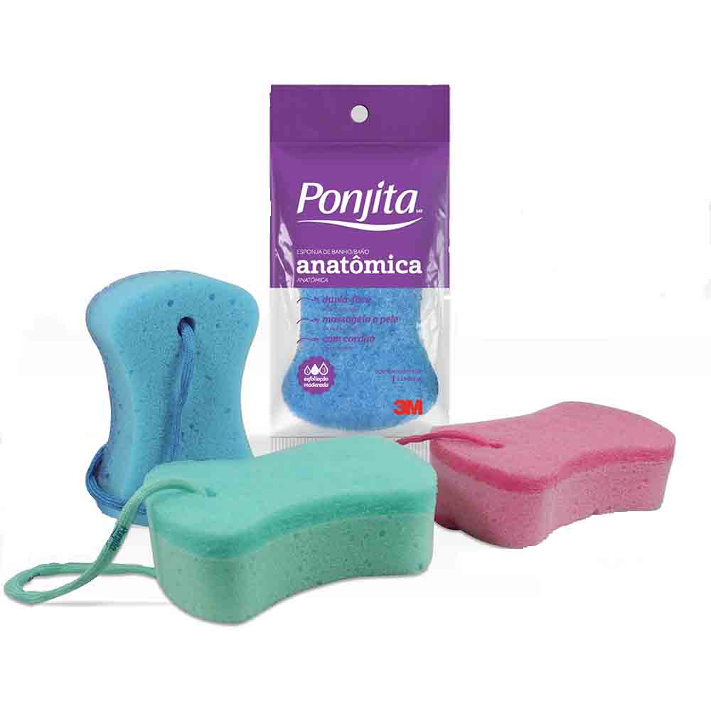 Esponja para Banho Ponjita Acqua Relaxante Cores Sortidas 1 Unidade