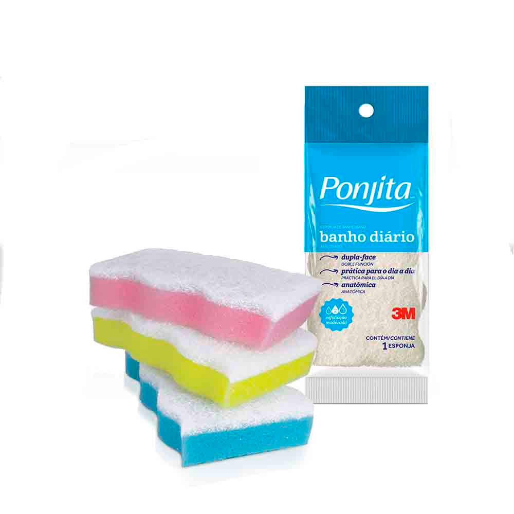 Esponja Para Banho Ponjita Banho Diário Cores Sortidas 1 Unidade