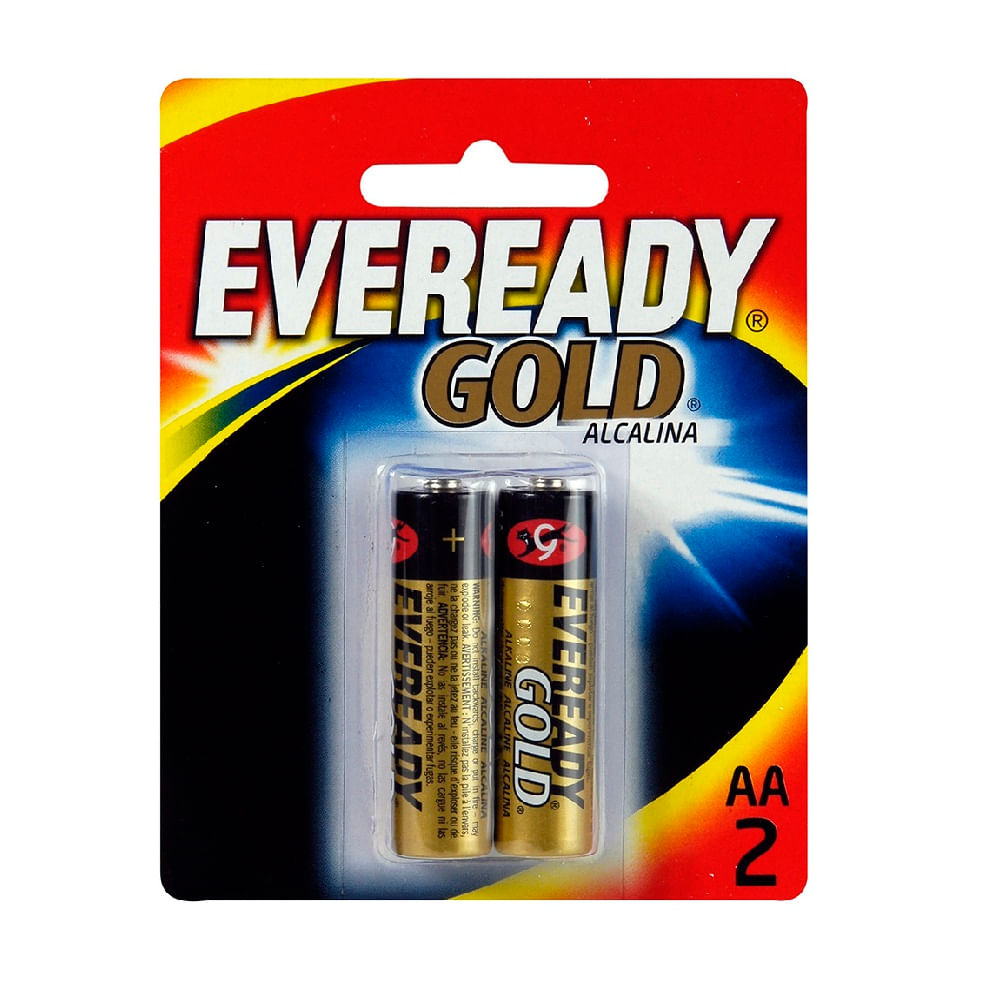 Pilha Eveready Gold Aa Alcalina 1,5v 2 Unidades