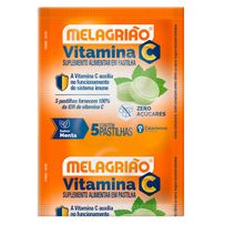 Melagrião Vitamina C Menta 5 Pastilhas Sem Açúcar