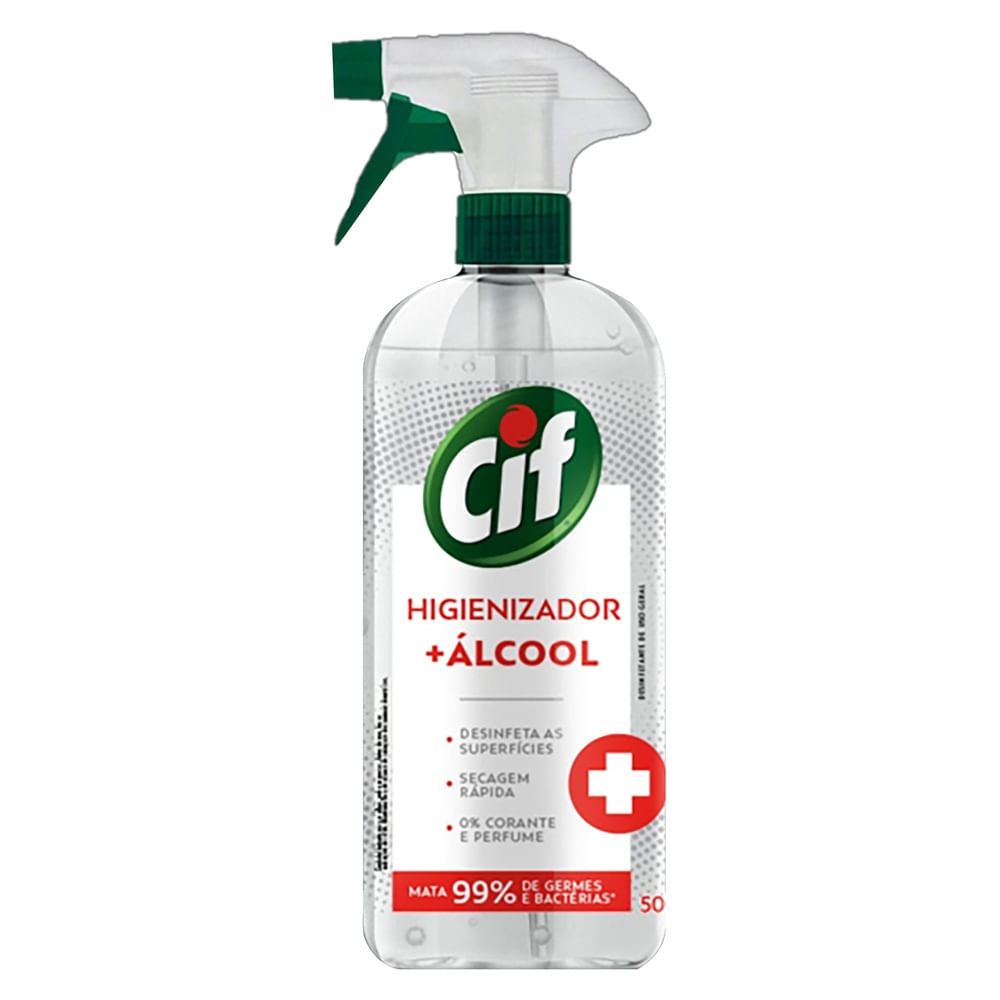 Higienizador Cif Álcool Original Spray 500ml - Drogaria Venancio