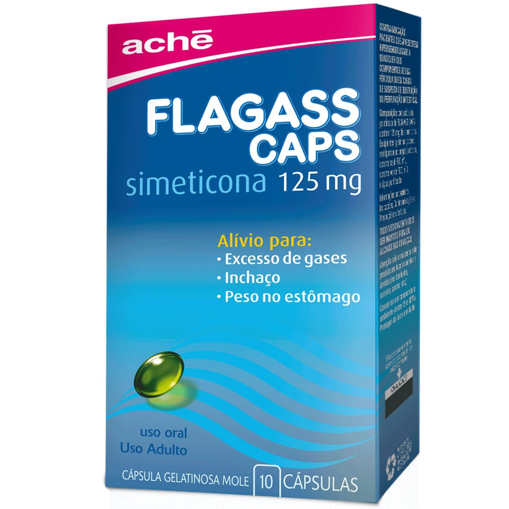 Flagass 125mg Aché 10 Cápsulas Gelatinosas