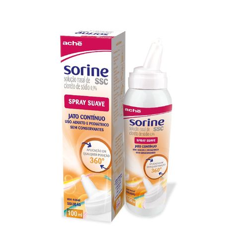 Solução Nasal Aché Sorine SSC 0,9% Spray Suave Jato Contínuo 100ml