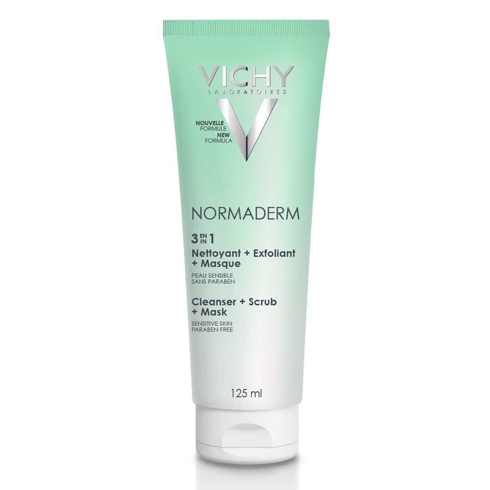Máscara Esfoliante E Gel De Limpeza 3 Em 1 Normaderm Vichy 125ml