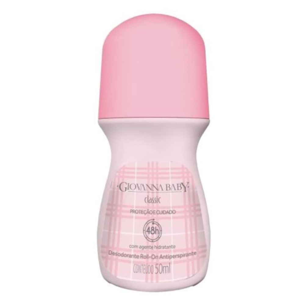 Desodorante Antiperspirante Roll-On Giovanna Baby Classic Rosa Feminino 50ml