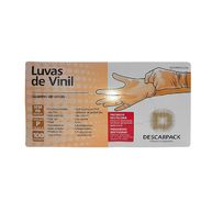 Luva de Vinil Descarpack Sem Pó P 100 Unidades