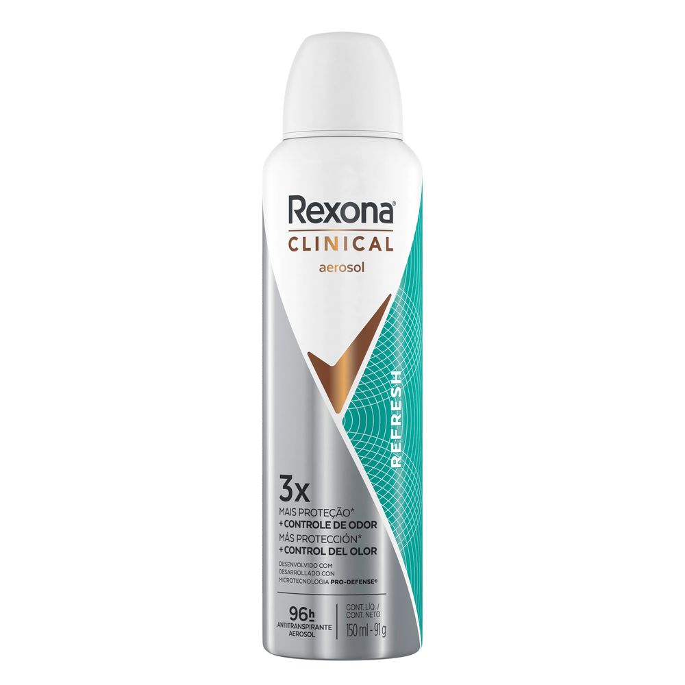 Desodorante Antitranspirante Aerosol Rexona Clinical Refresh 150ml