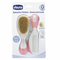 Escova E Pente Cerdas Naturais Rosa (0m+) - Chicco Ch5062 Escova E Pente Cerdas Naturais Rosa (0m+)