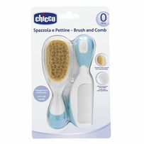 Escova E Pente Cerdas Naturais Azul (0m+) - Chicco Ch5010 Escova E Pente Cerdas Naturais Azul (0m+