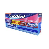 Creme Fixador Fixodent Original 39g Grátis Creme Dental Oral B