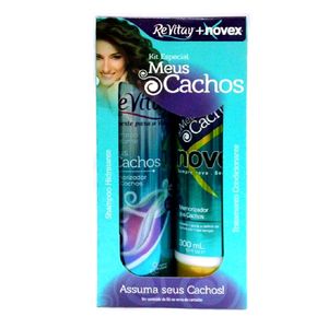 Kit Novex Meus Cachos Shampoo Hidratante Revitay 300ml + Tratamento Condicionante Novex 300ml