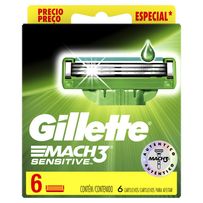 Carga Para Aparelho De Barbear Gillette Mach3 Sensitive 6 unidades