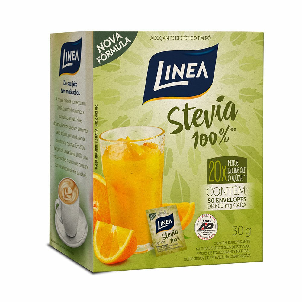 Adoçante Stevia Linea 1 Caixa Com 50 Envelopes De 6g