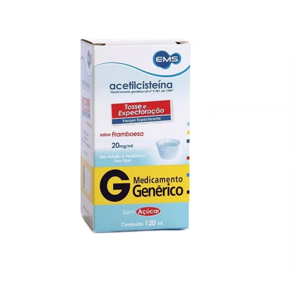 Acetilcisteína 20mg/ml Xarope Pediátrico 120ml Ems Genérico