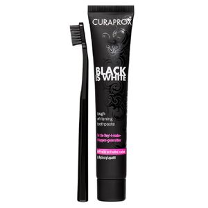 Creme Dental Curaprox Black Is White C/ 1 Escova Dental 1 Unidade
