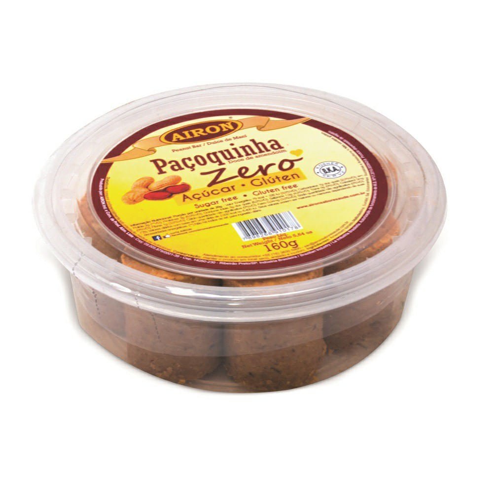 Paçoca Sem Adição De Açúcar Airon Pote 160g