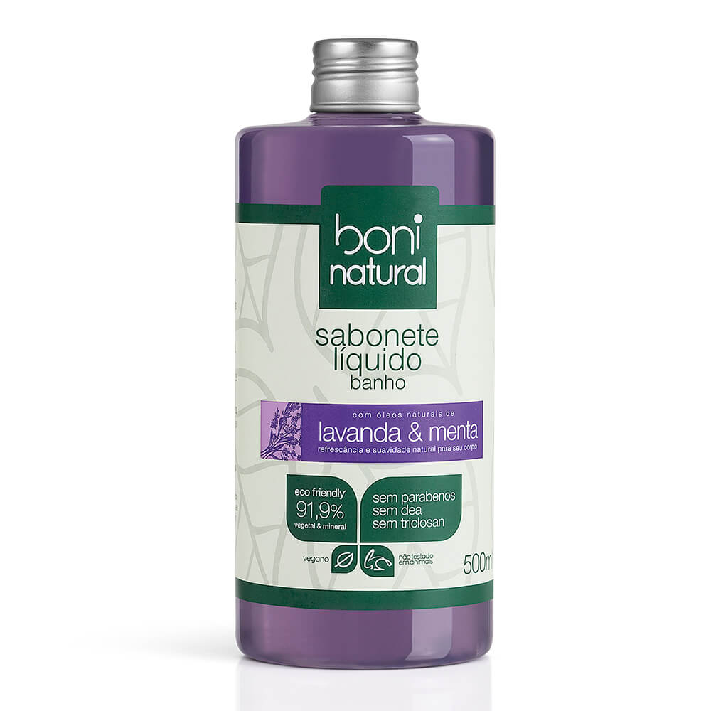 Sabonete Líquido Banho Boni Natural Lavanda & Menta 500ml